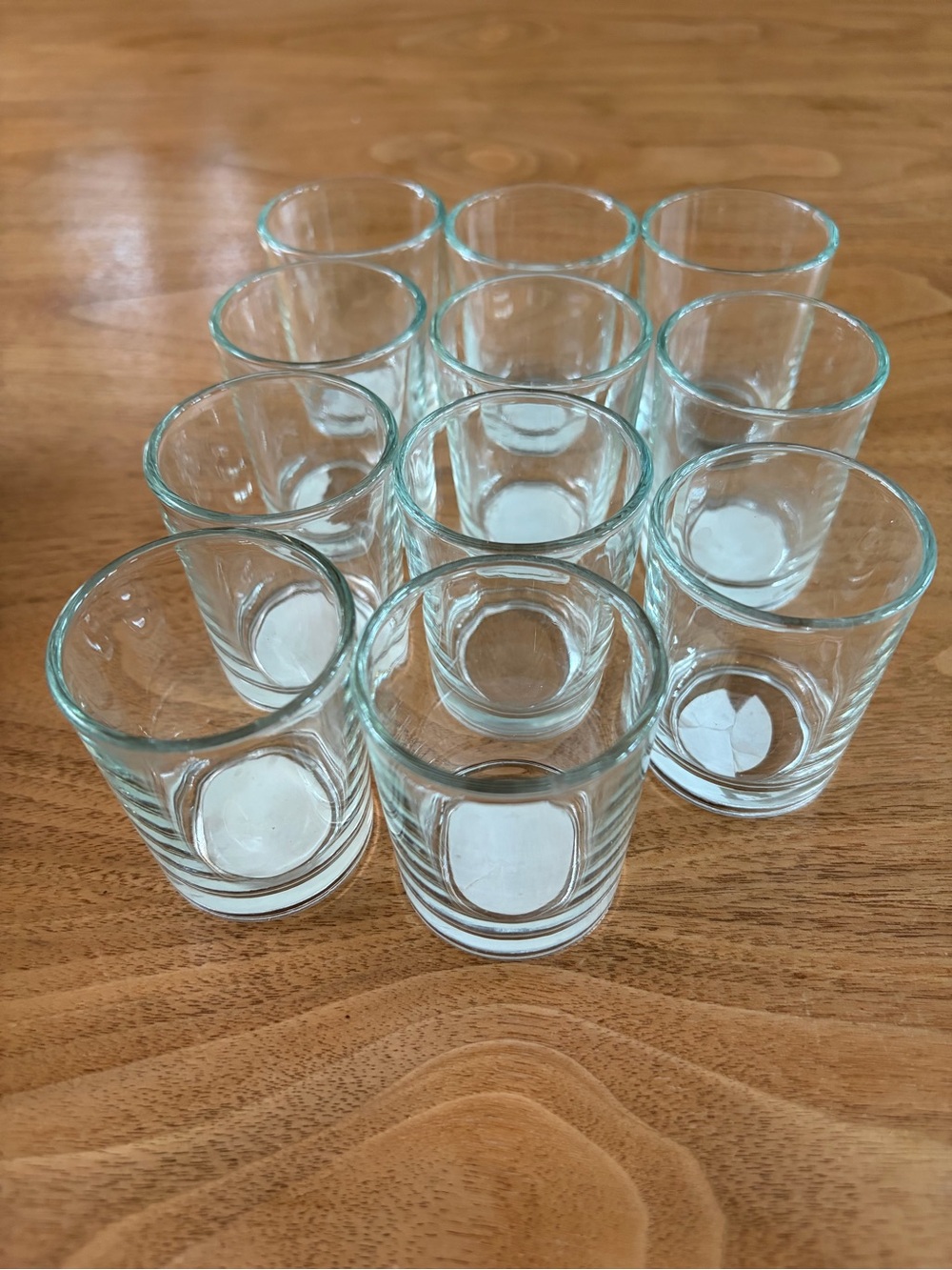 Clear tea candle holders - Set of 11